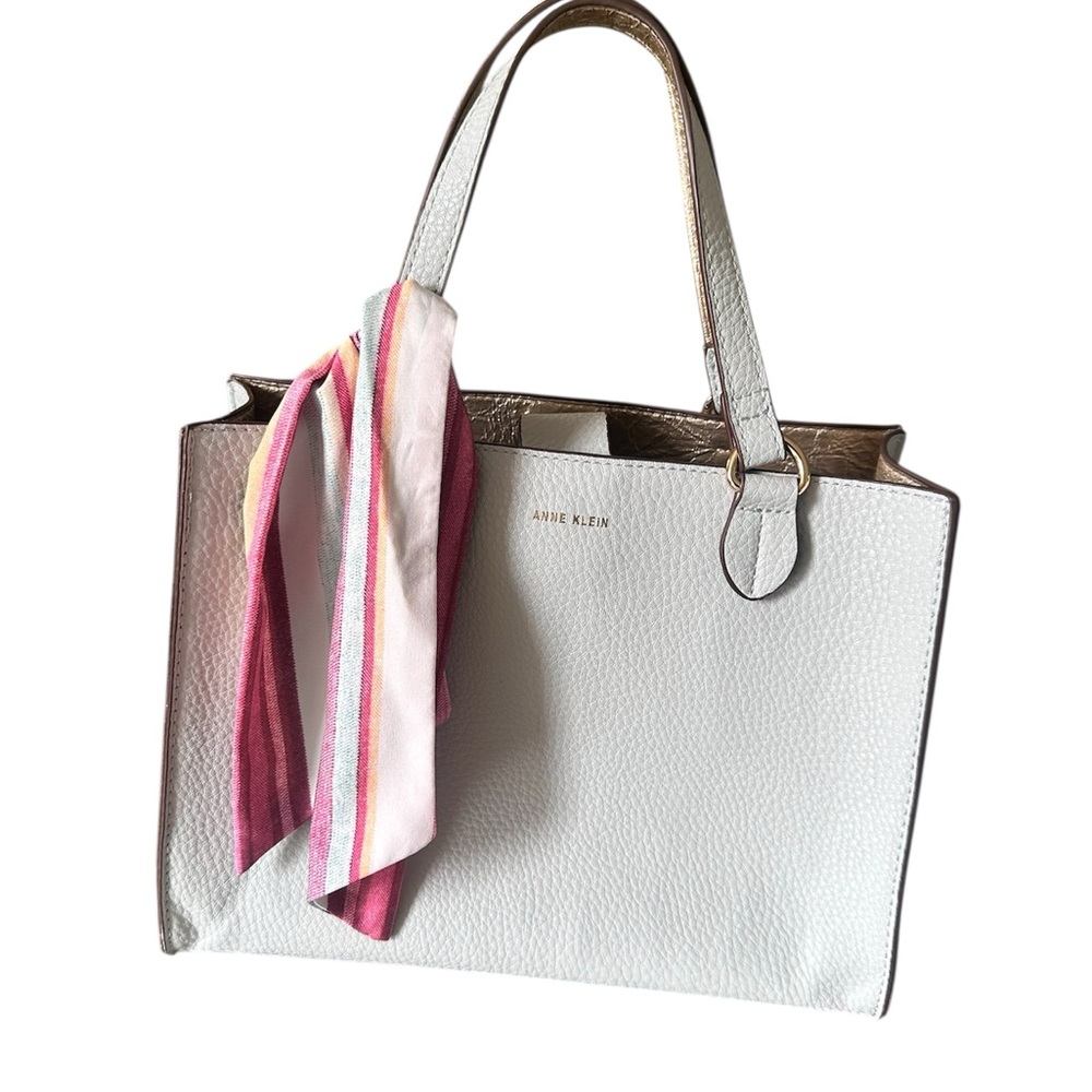 Anne Klein Pink and White Tote Bag